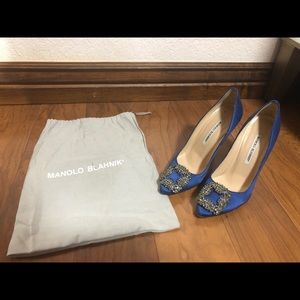 Manolo Blahnik blue shoes